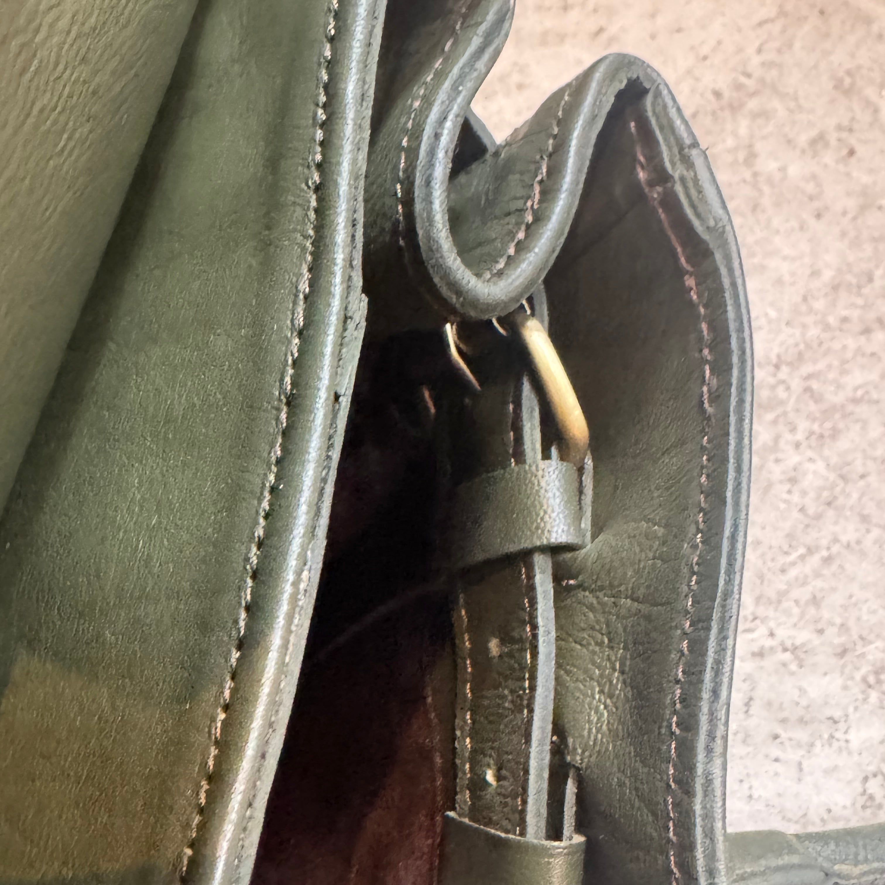 Harriet Olive Green Leather Tote Bag | Handcrafted Full-Grain Work & Laptop Tote