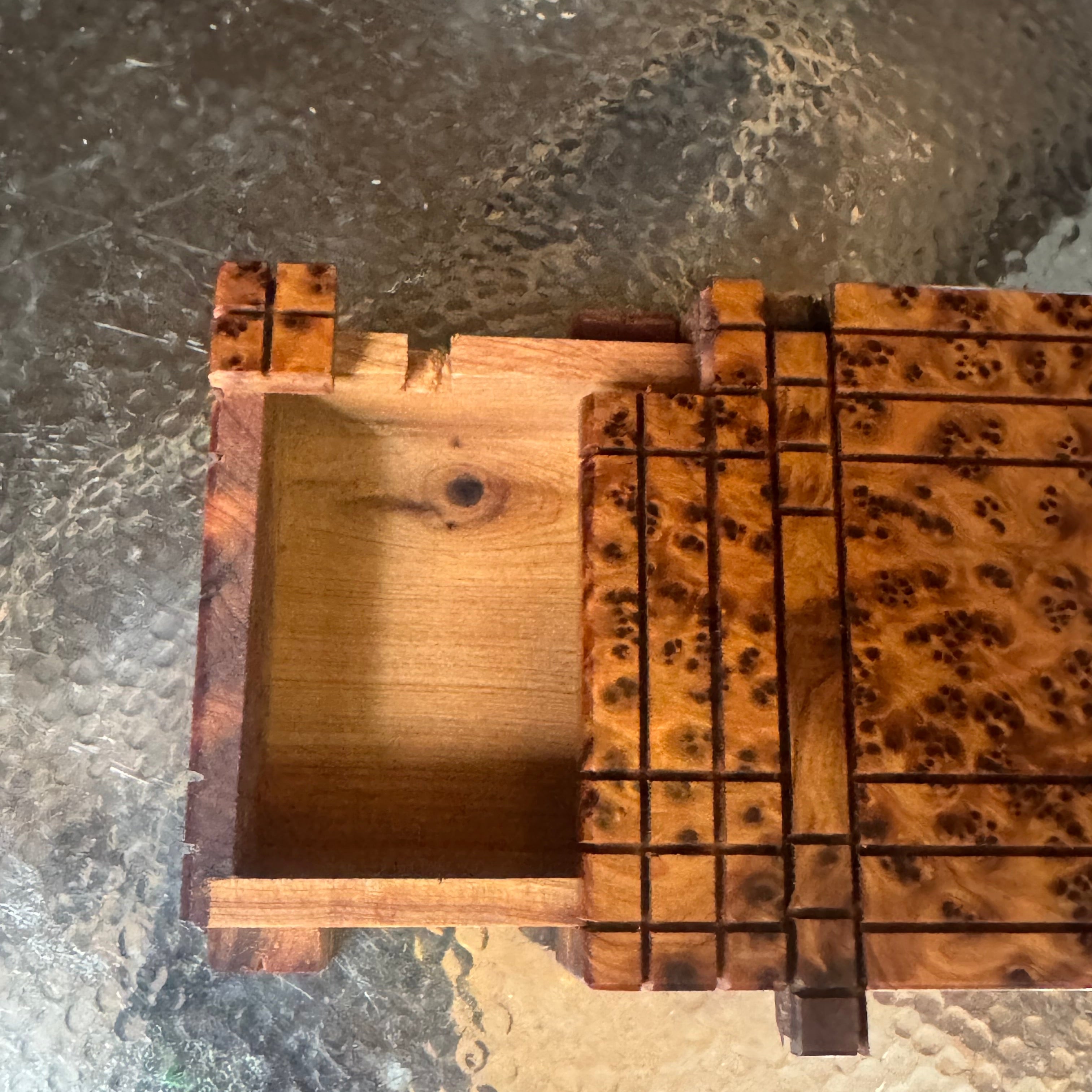 Handcrafted Thuya Wood Secret Puzzle Box – 2-Step Hidden Opening