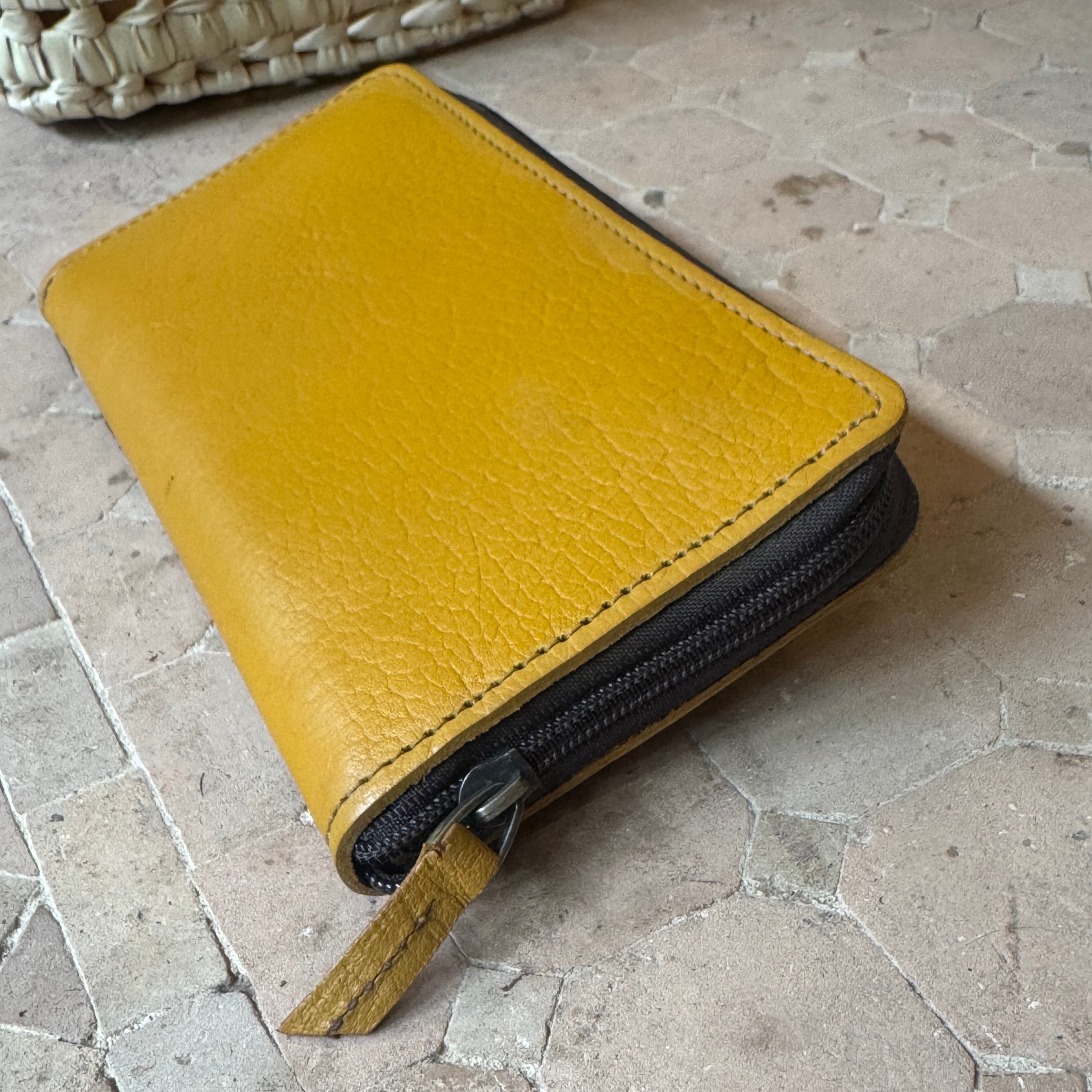 Full-Grain Leather Zip-Around Clutch Wallet