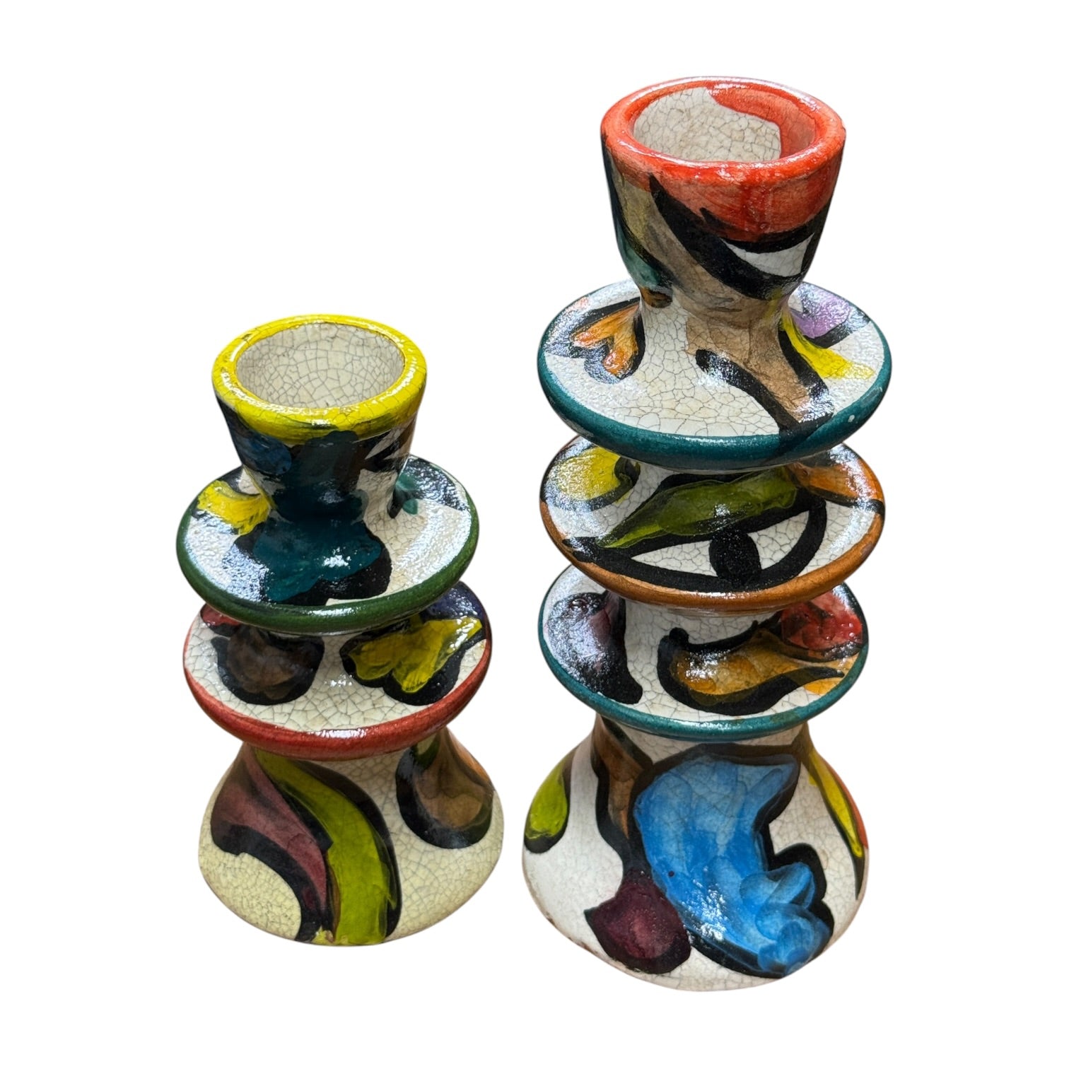 Hand-Painted Cubist Ceramic Candle Holder | Artisan Stories