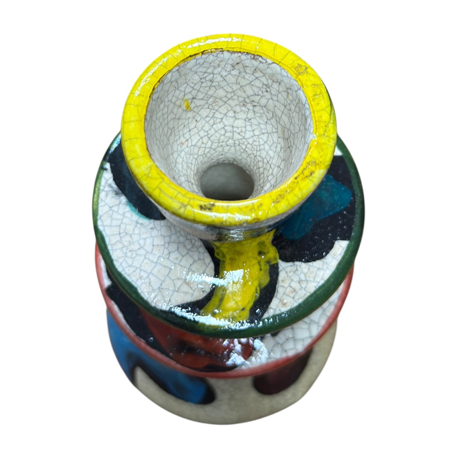 Hand-Painted Cubist Ceramic Candle Holder | Artisan Stories