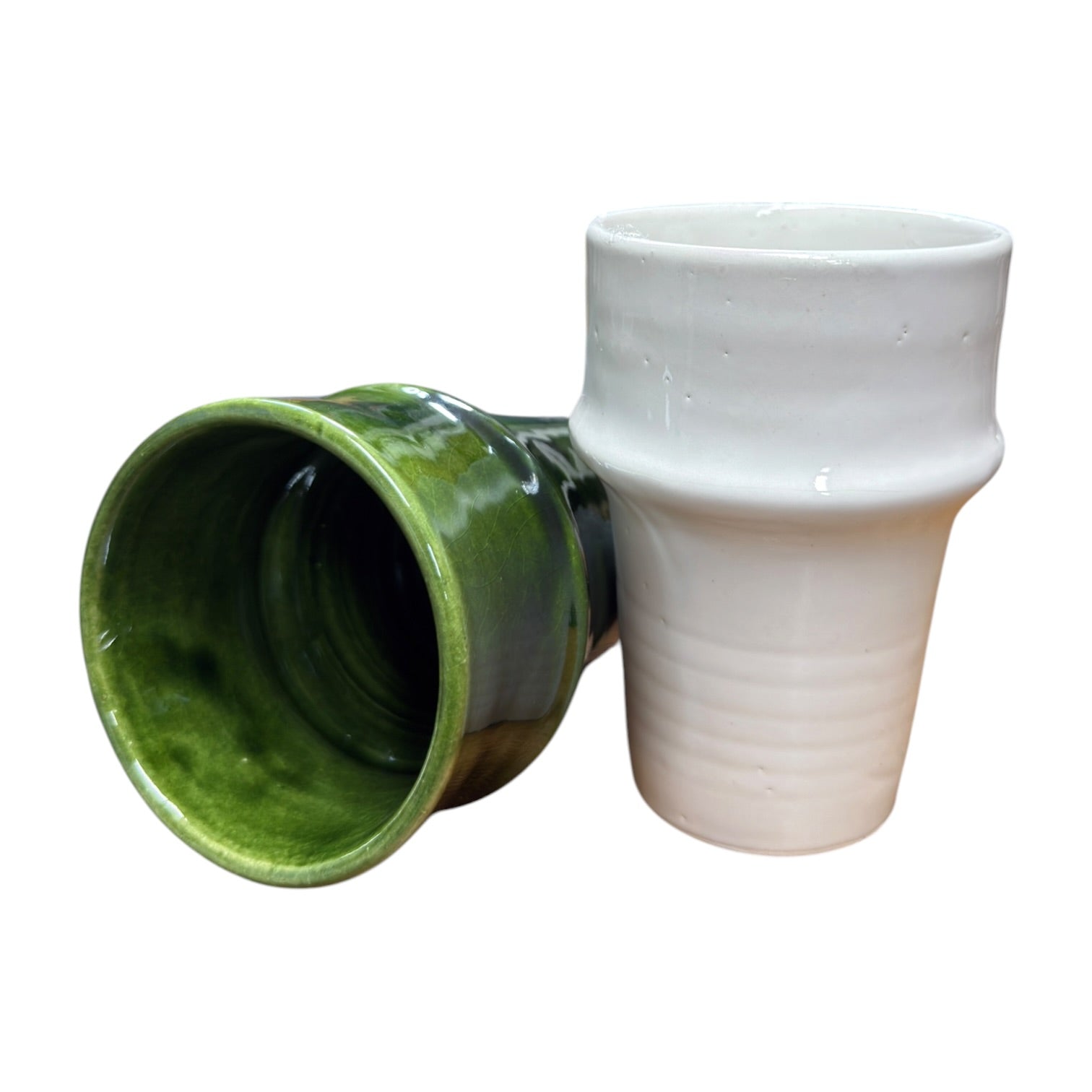 Handcrafted Moroccan Beldi Ceramic Cup - Fully Glazed Red Clay