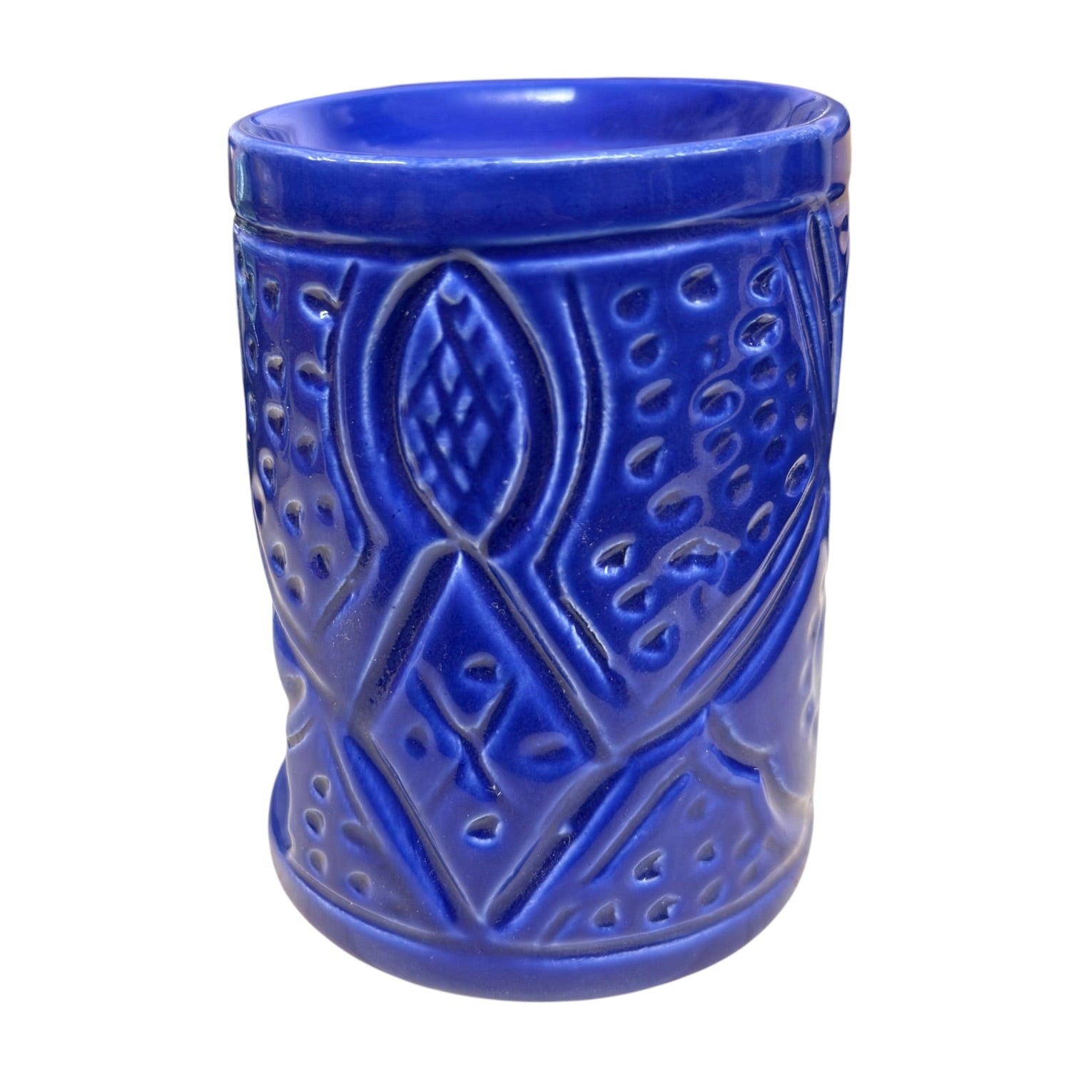 Handcrafted Moroccan Ceramic Aroma Burner – Embossed Design