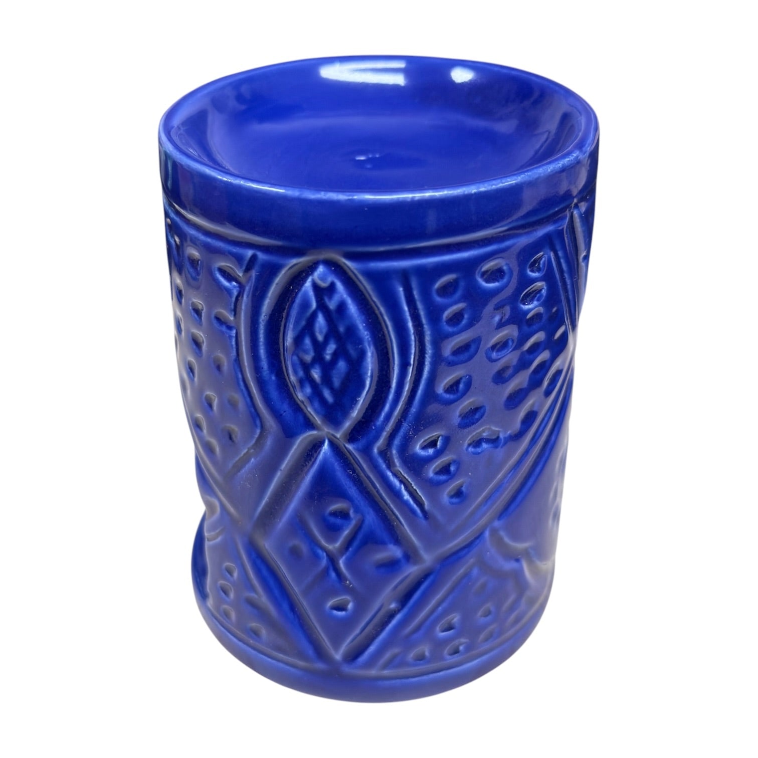 Handcrafted Moroccan Ceramic Aroma Burner – Embossed Design