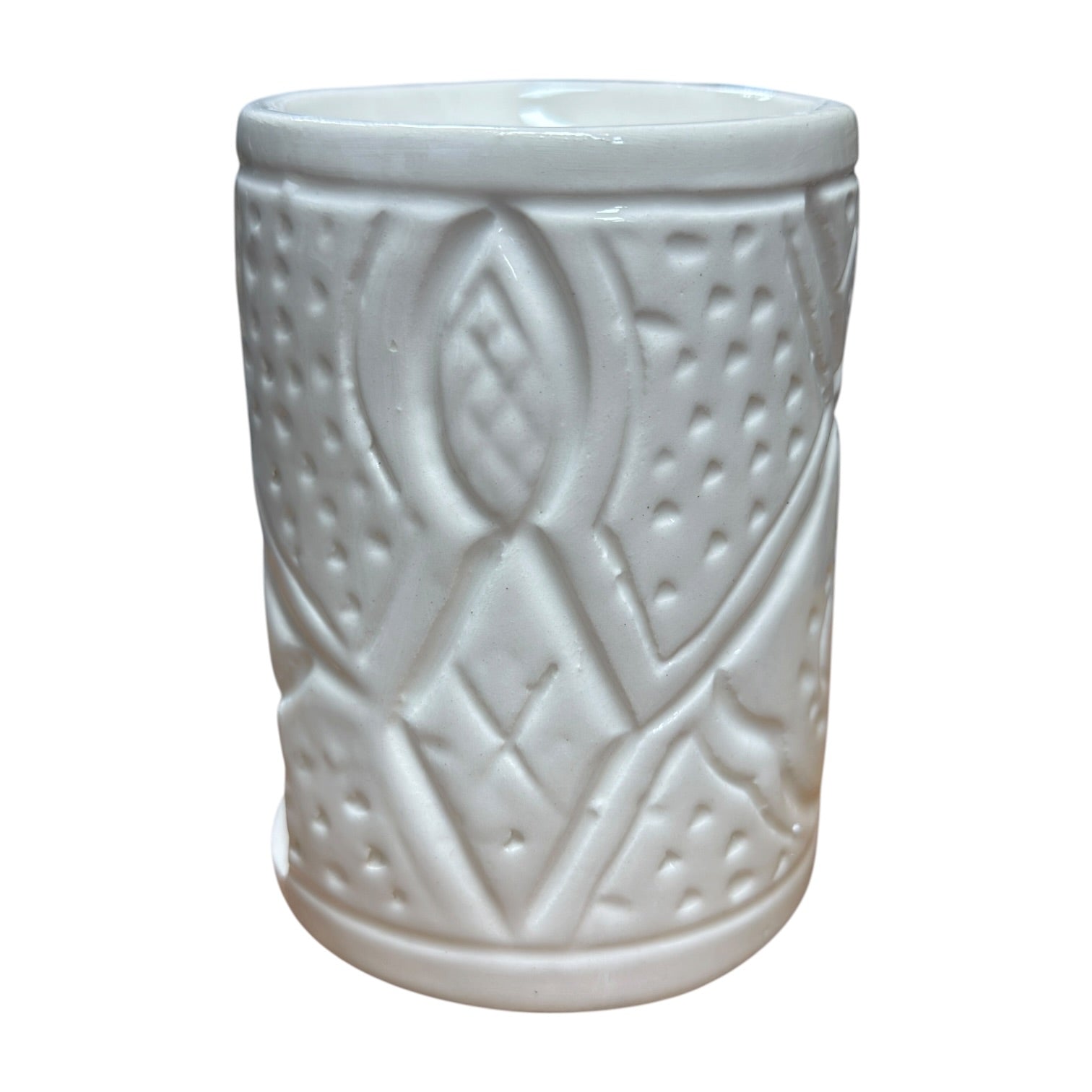 Handcrafted Moroccan Ceramic Aroma Burner – Embossed Design