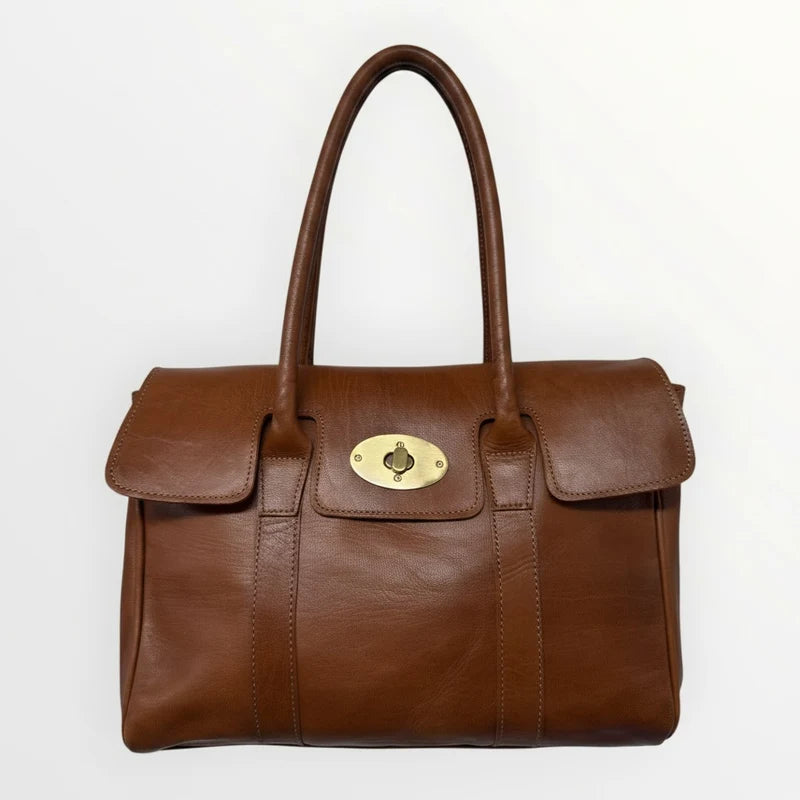 Harriet Olivegrüne Ledertasche | Handgefertigte Vollnarbenleder Tote für Arbeit & Laptop