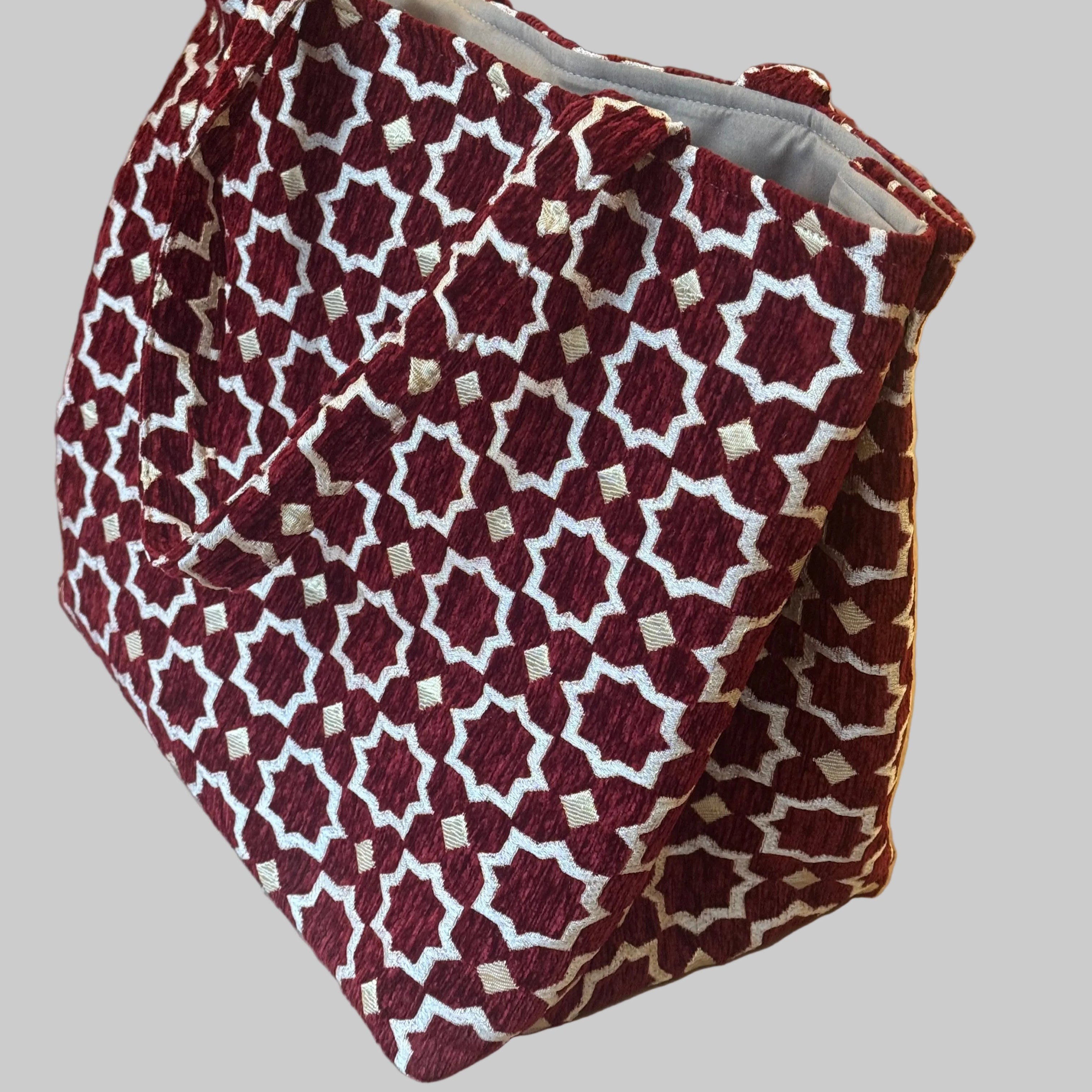 Moroccan Star Pattern Tote Bag – Expandable Fabric Shopper