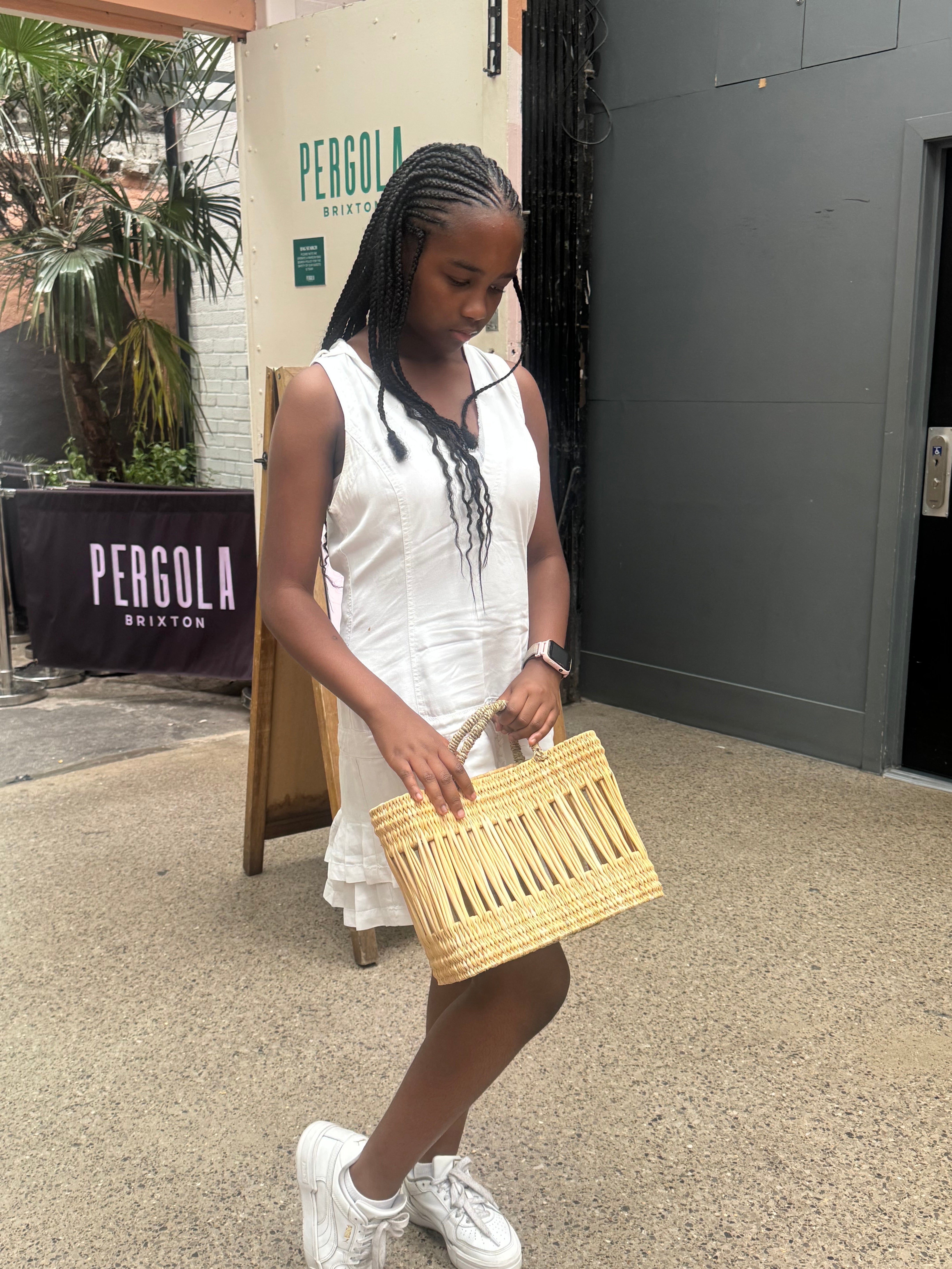 Essaouira Reed Basket Bag – Natural Palm Handle Tote