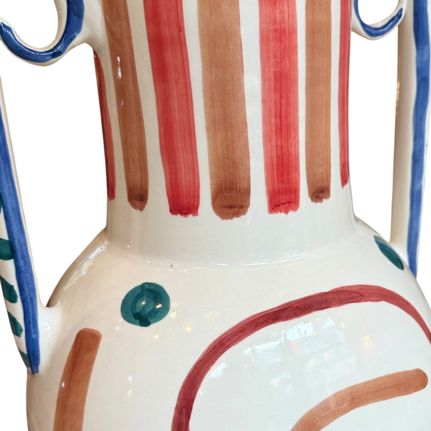 Large 50cm Handcrafted Ceramic Amphora Vase – Artisan Hand-Painted Statement Piece