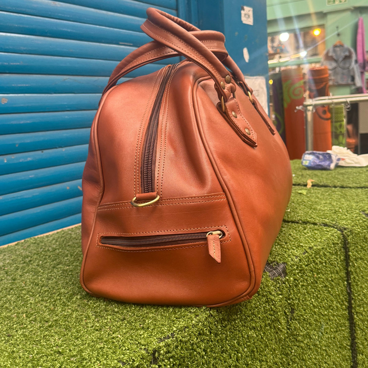 Bowler-Reisetasche – Hellbraun 
