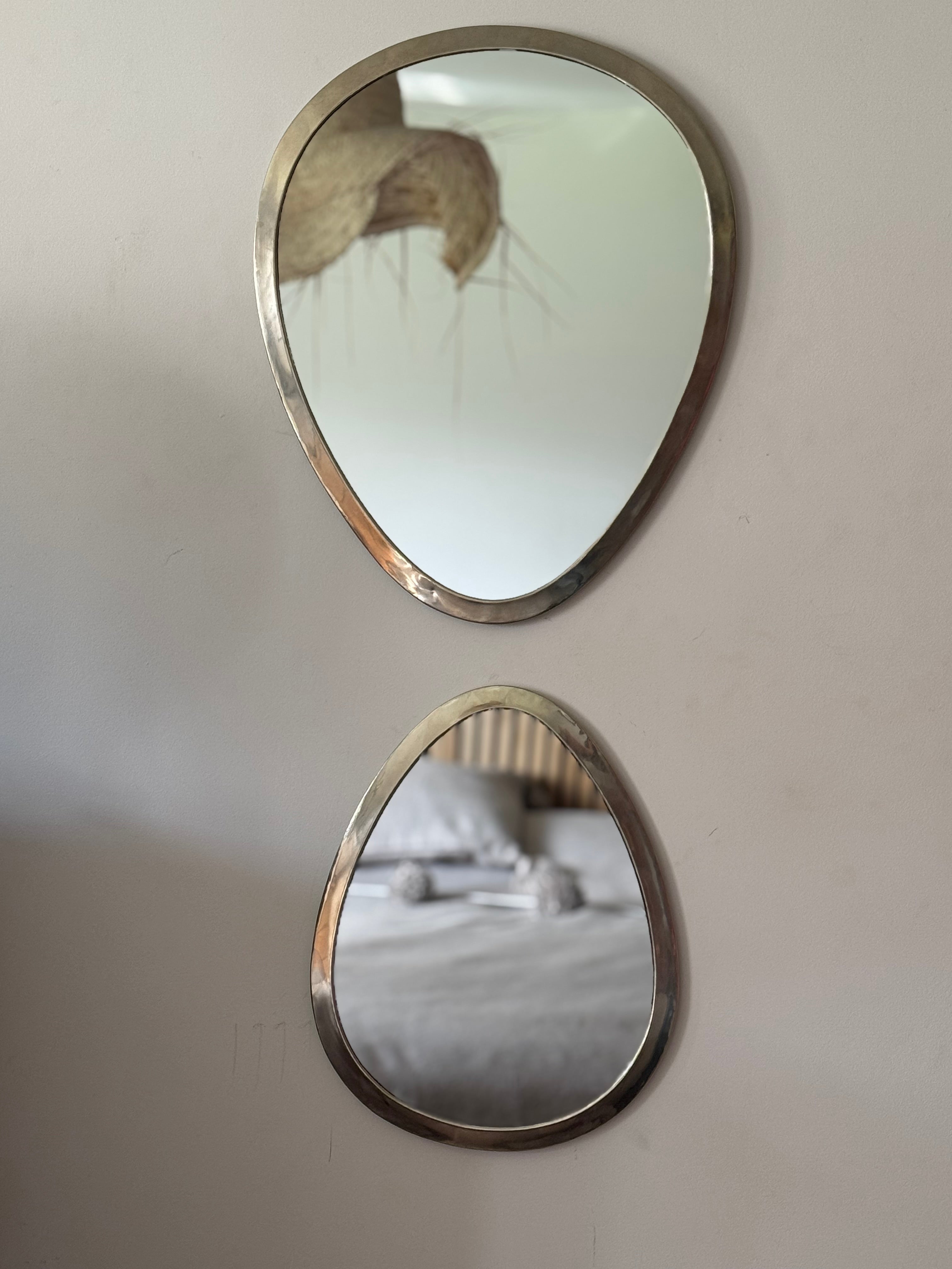 Silver Brass Marrakech Egg Mirror