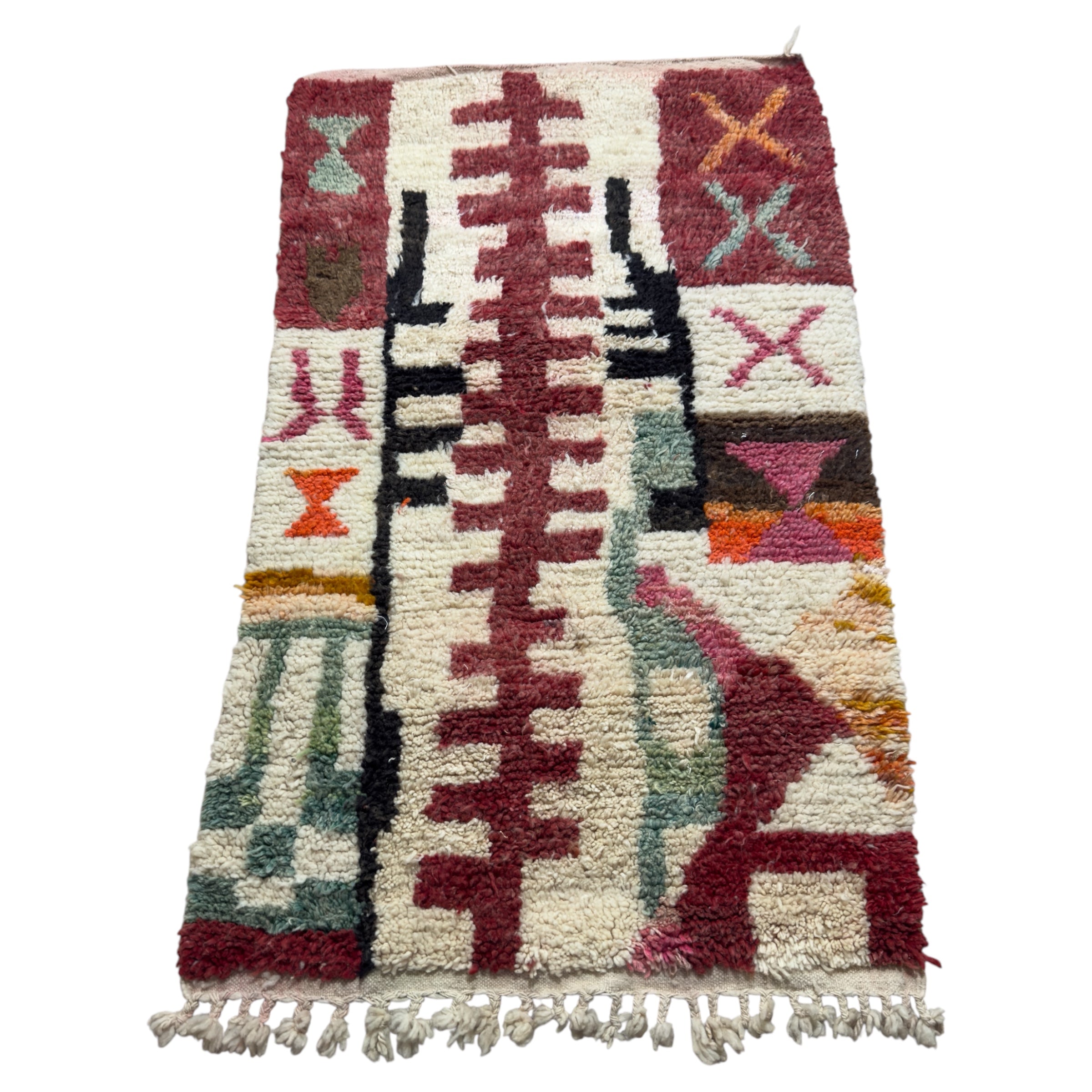 Boujaad Rug – Handmade Moroccan Berber Wool Rug 170 x 99 cm – Vintage Abstract Tribal Pattern