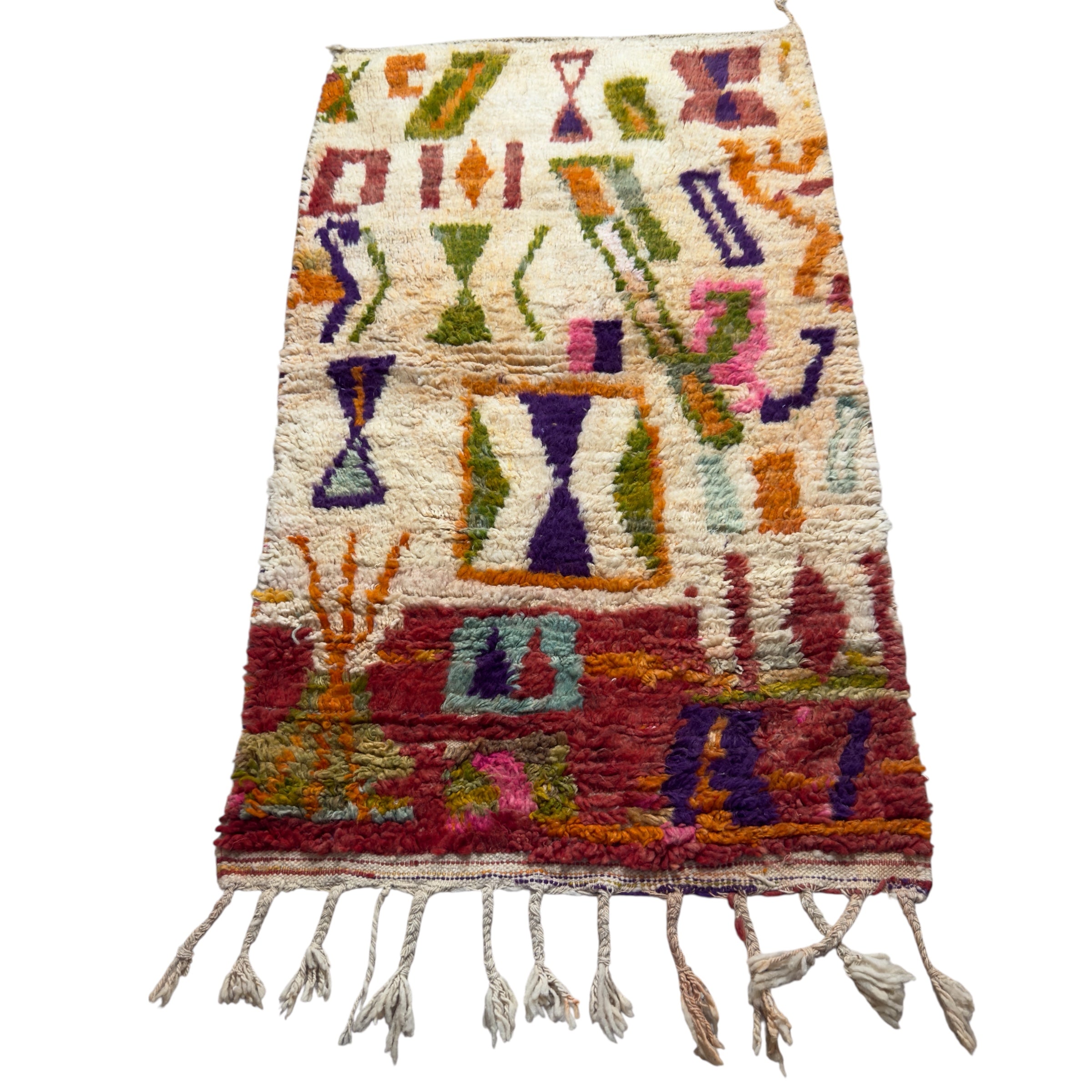 Boujaad Rug – Handmade Moroccan Berber Wool Rug 165 x 95 cm – Vintage Geometric Multicolour Pattern