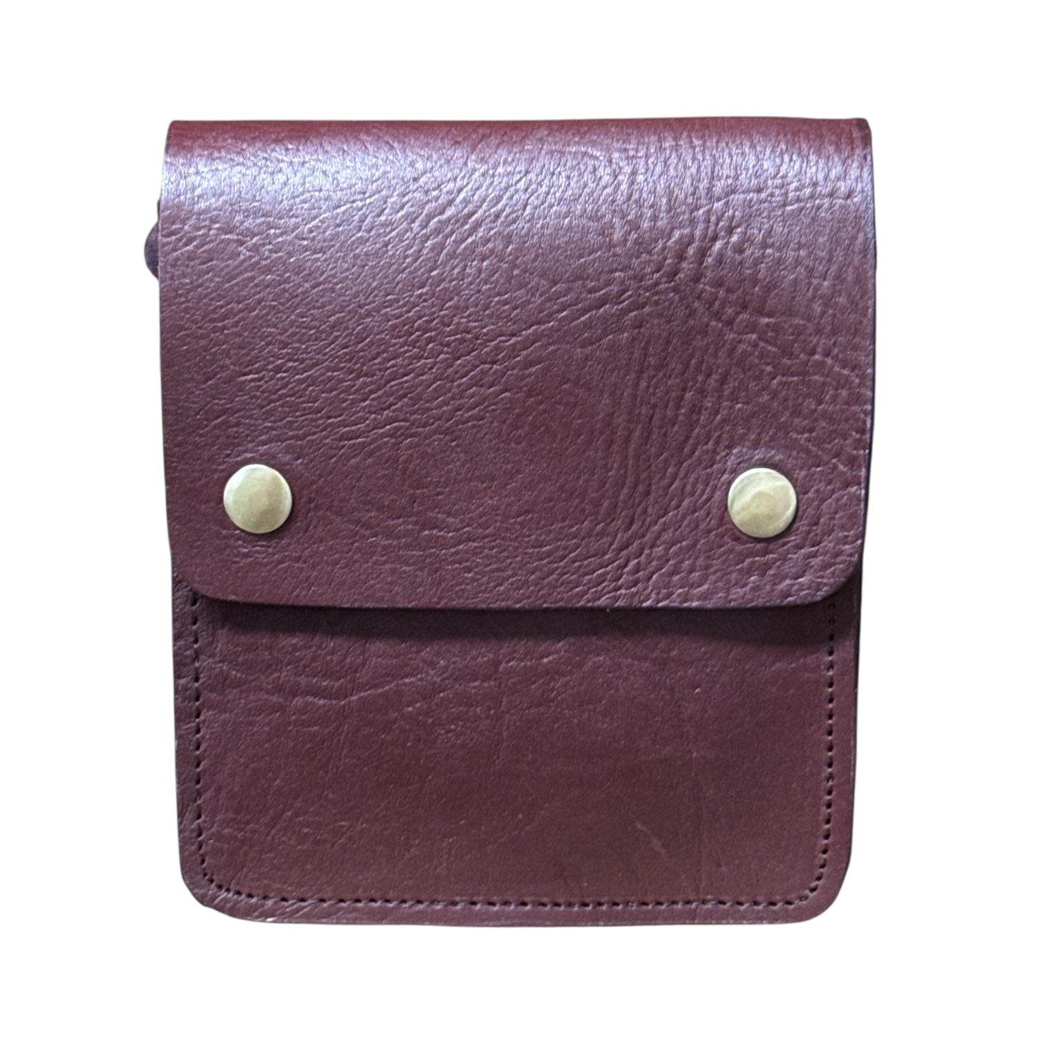 Small Leather Crossbody Bag with Pop Bag Closure Burgundy