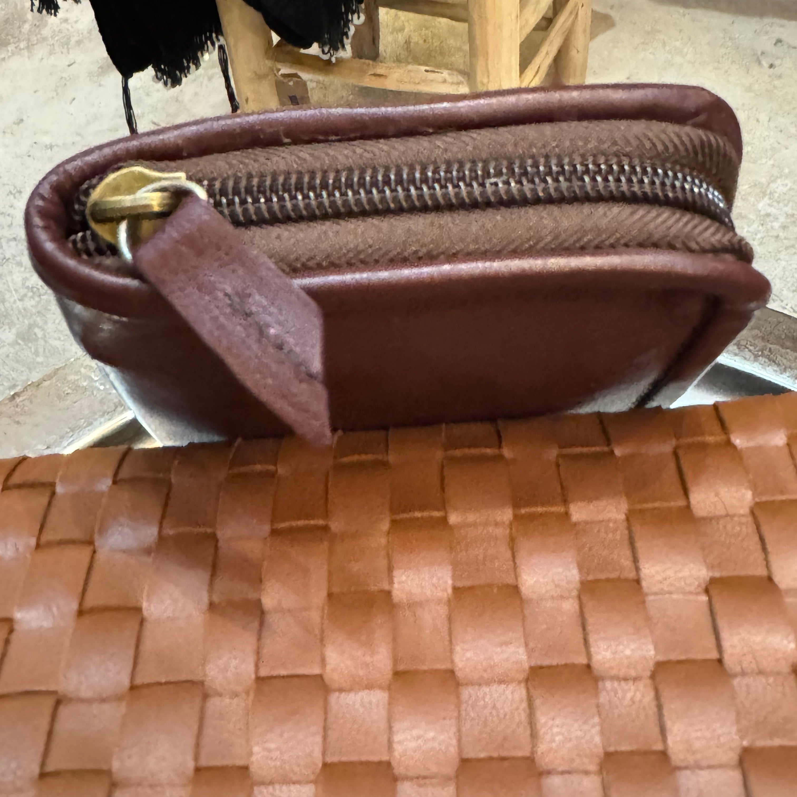 Handwoven Leather Zip-Around Clutch Wallet – Artisan Made (6 Colours)