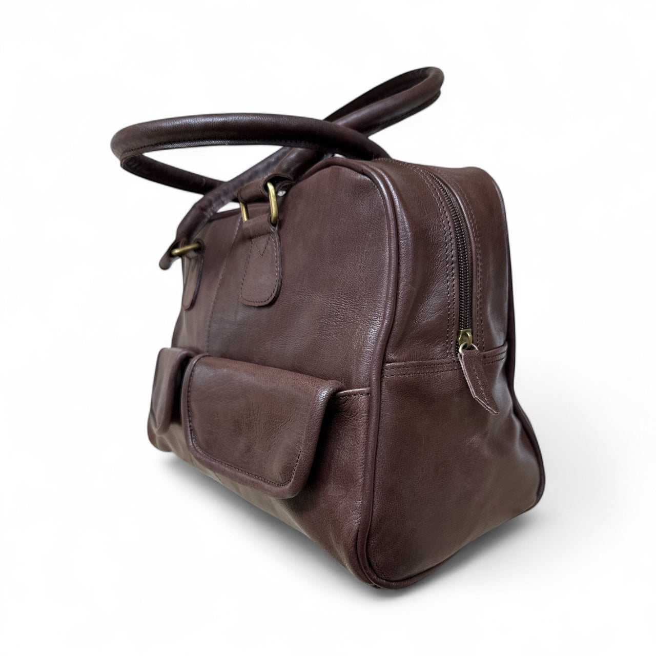 Bowler Handmade Leather Shoulder Bag – Chocolate Full-Grain Leather