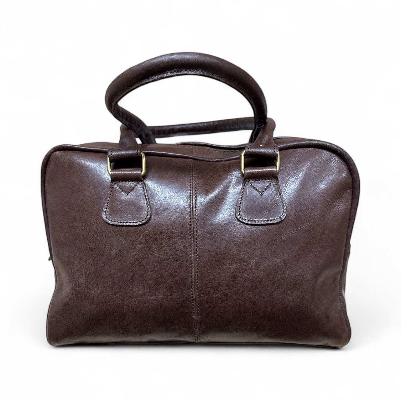 Bowler Handmade Leather Shoulder Bag – Chocolate Full-Grain Leather