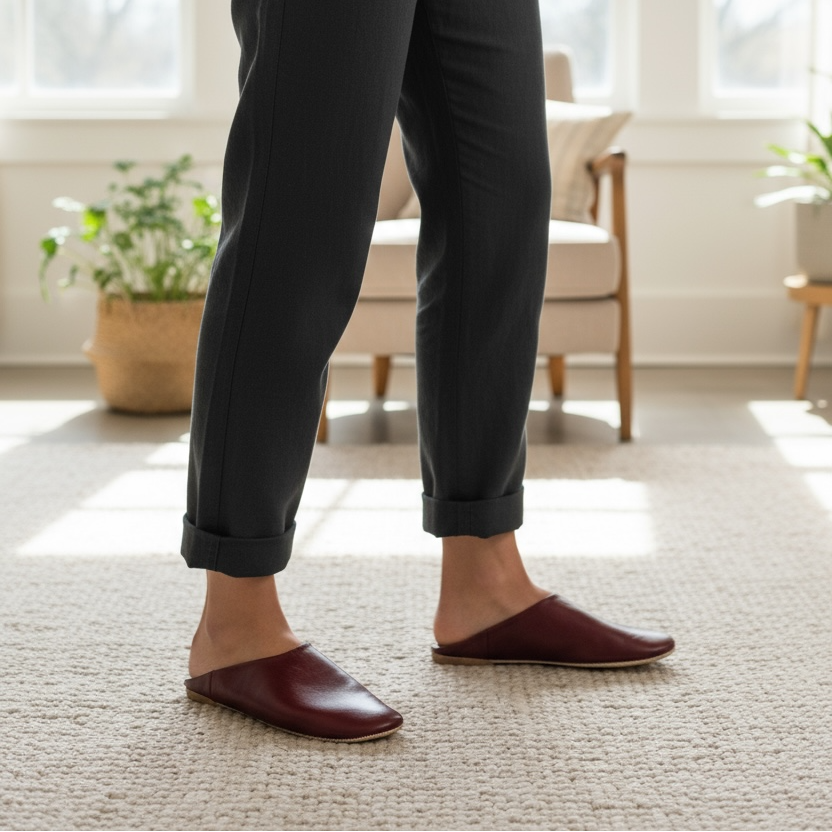 Unisex Handmade Moroccan Leather Slippers – 5 Colours