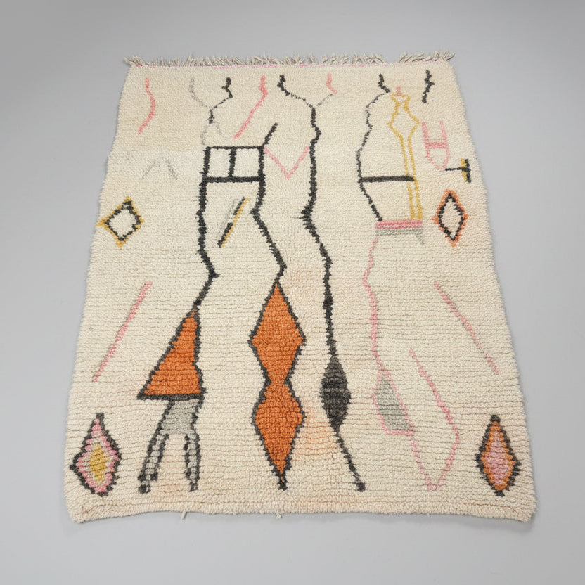 Boujaad Wool Rug “Earth Lines” – 150 × 100 cm