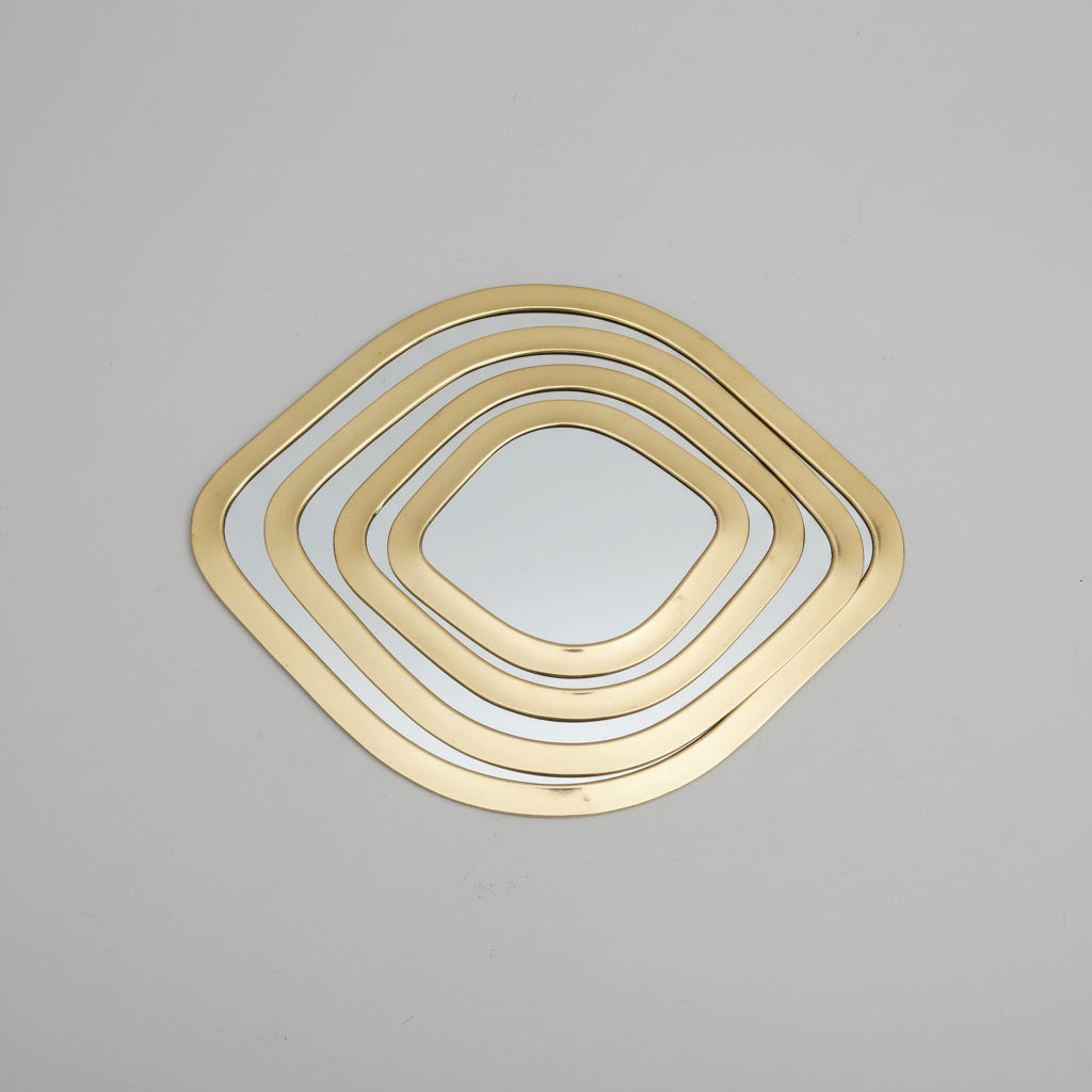 Runder Marrakesch-Spiegel aus Messing und Silber