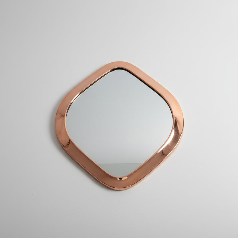 Runder Marrakesch-Spiegel aus Messing und Silber