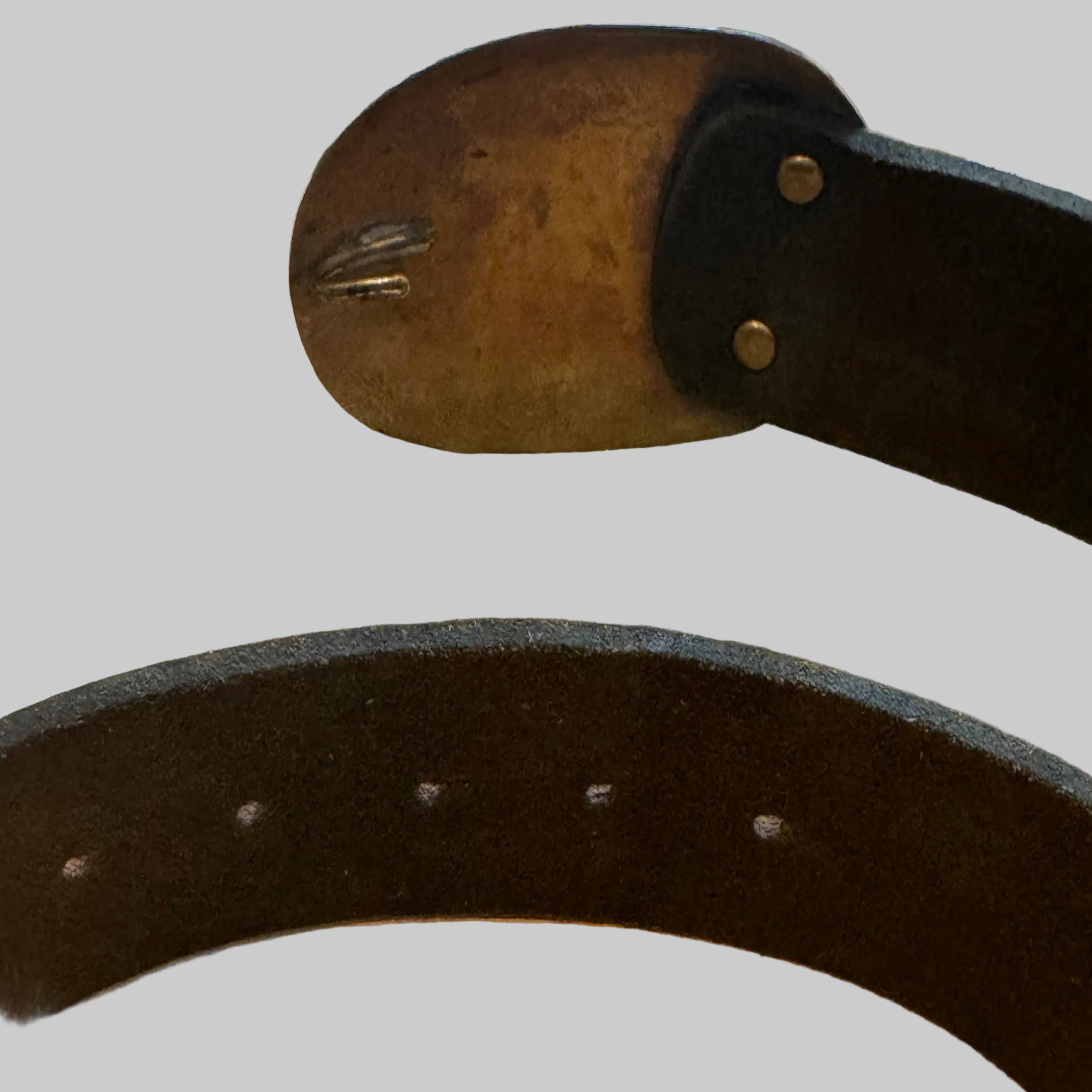 Heritage Western Leather Belt – Brass & Horn Buckle