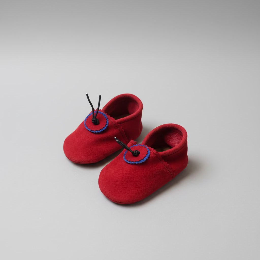 Handmade Moroccan Suede Baby Booties – Soft Sole | 7 Sizes & 4 Colours