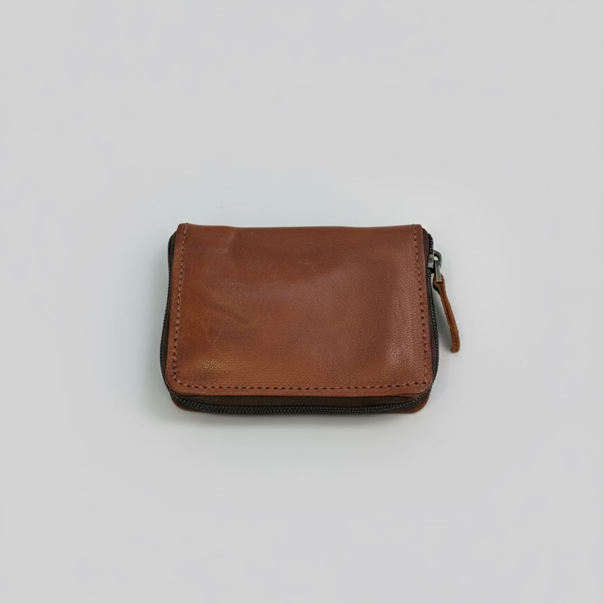 Handmade Leather Ladies Zip-Around Wallet – Black, Tan & Dark Brown