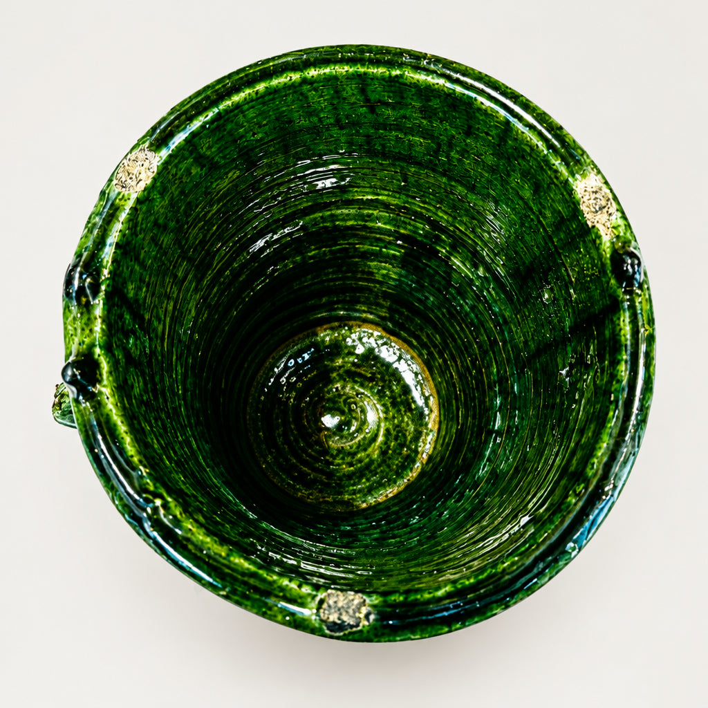 Tamegroute Green Spiked Ceramic Vase - 26cm