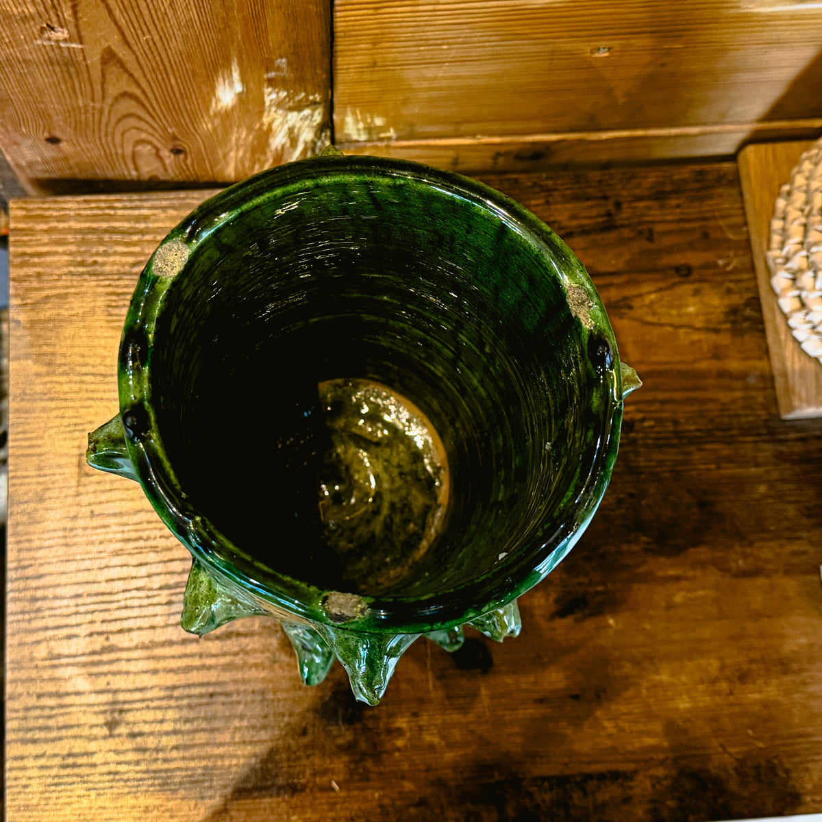 Tamegroute Green Spiked Ceramic Vase - 26cm