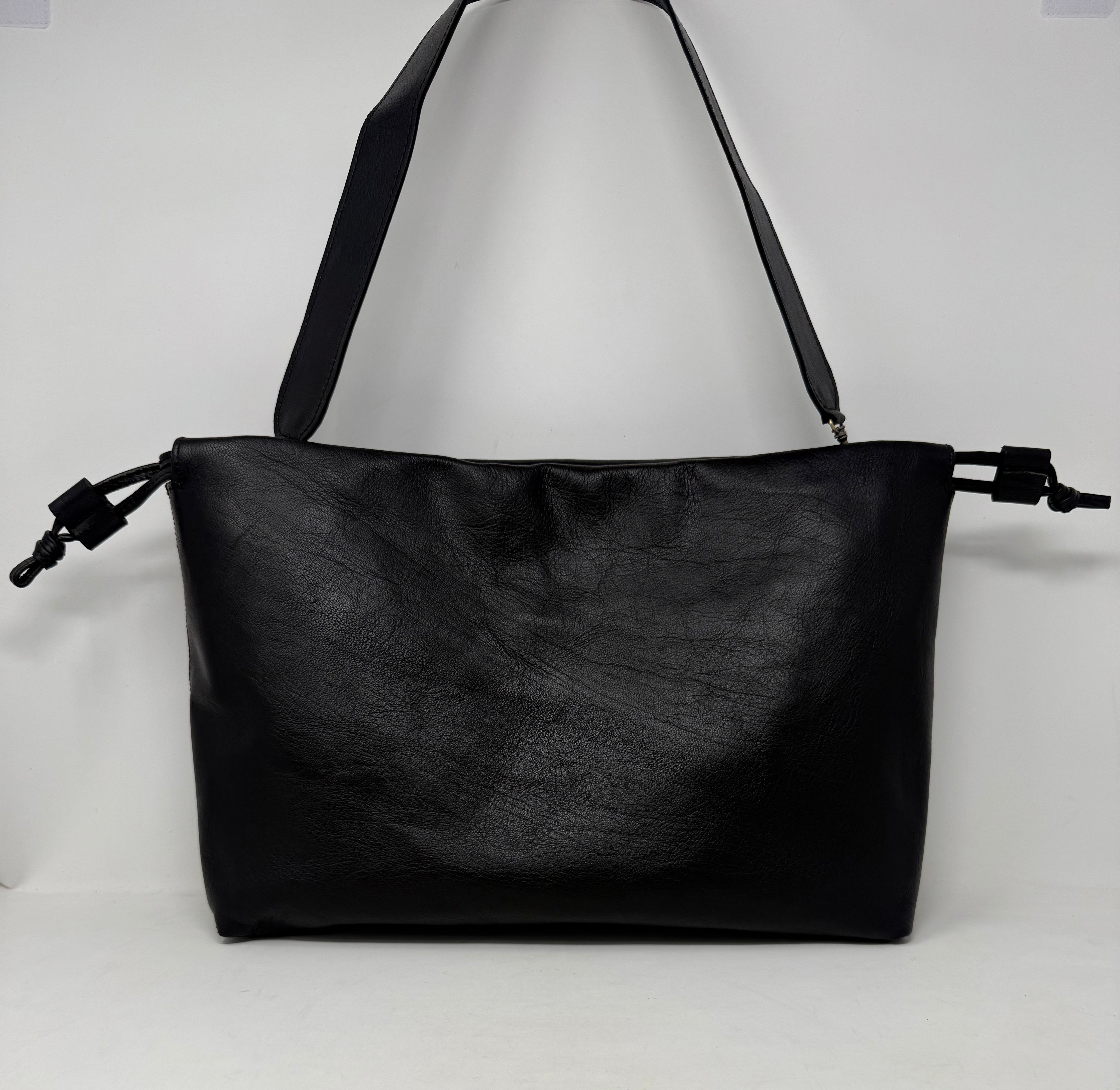 Handmade Leather Slouch Bag – Black