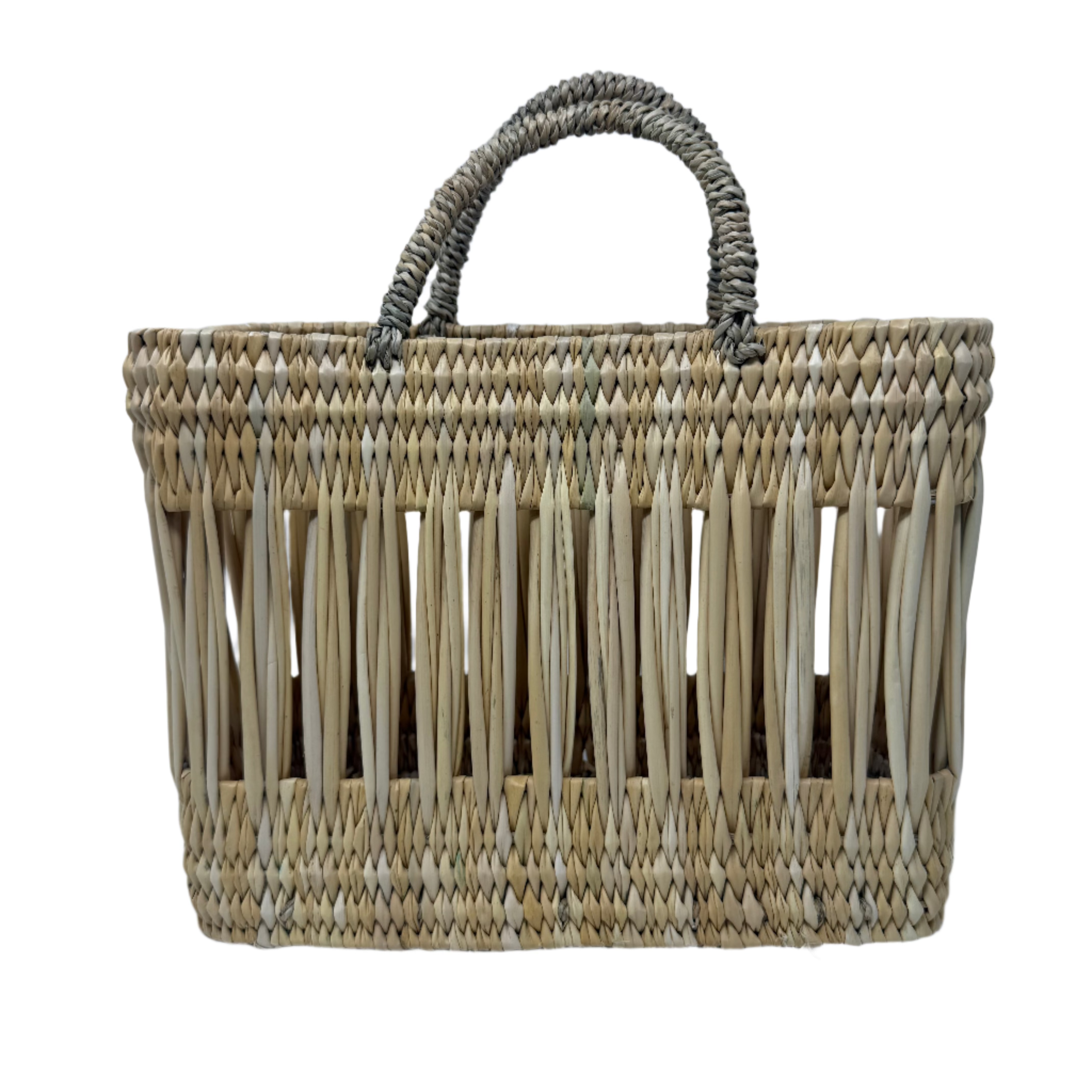 Essaouira Reed Basket Bag – Natural Palm Handle Tote