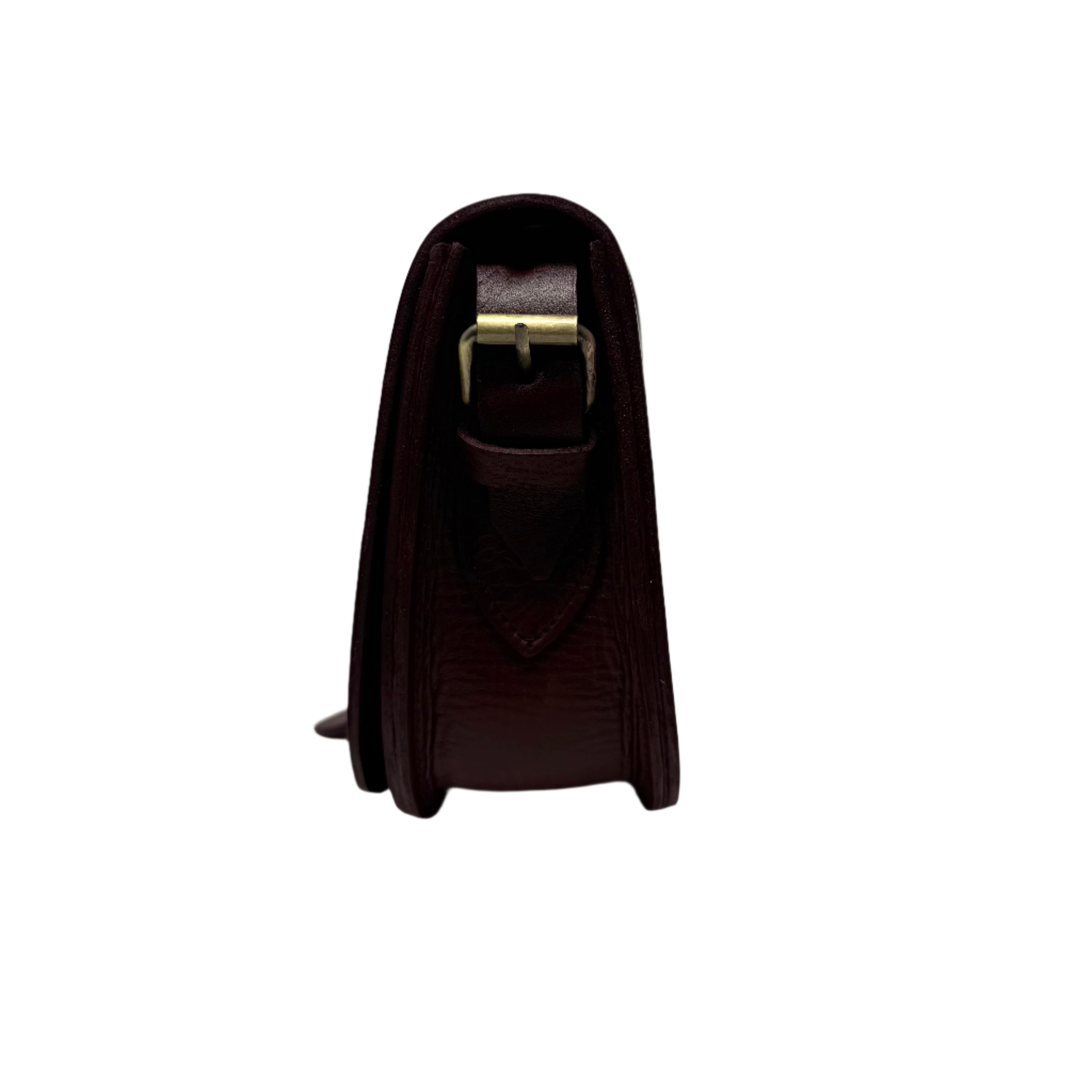 Sam Loop Closure Leather Saddle Bag - burgundy