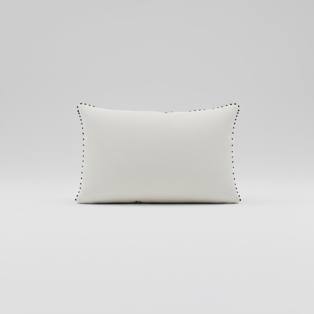 Handmade Boujaad Cushion Cover – Black & White Striped 57×39cm