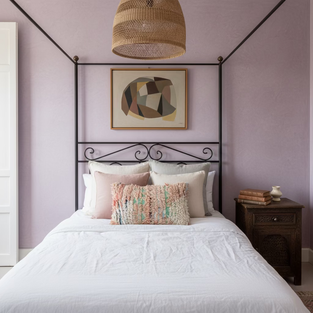 Handmade Boujaad Cushion Cover – Peach & Mint Textured 57×39cm