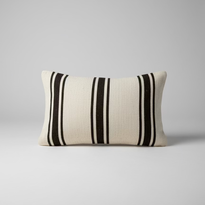 Handmade Boujaad Cushion Cover – Blush, Pink & Black Pattern 57×39cm