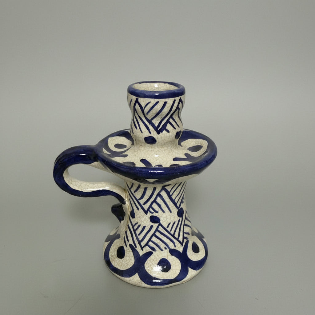 Riad Blue Ceramic Candle Holder