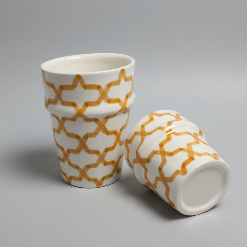 Beldi Ceramic Cup – Moroccan Lattice