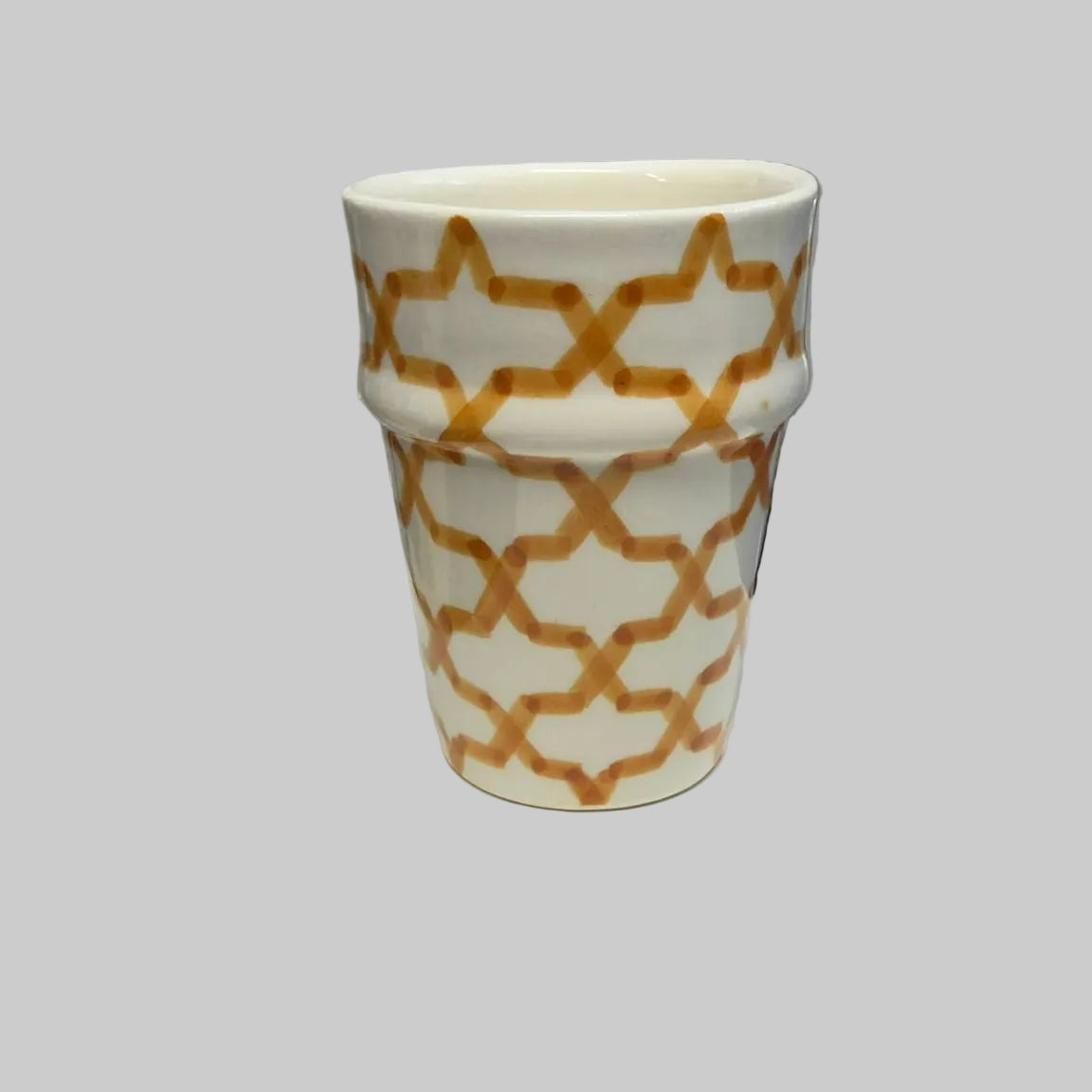 Beldi Ceramic Cup – Moroccan Lattice