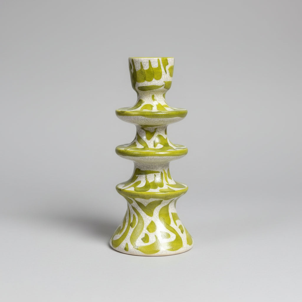 Arabic Calligraphic Design Ceramic Candle Holder
