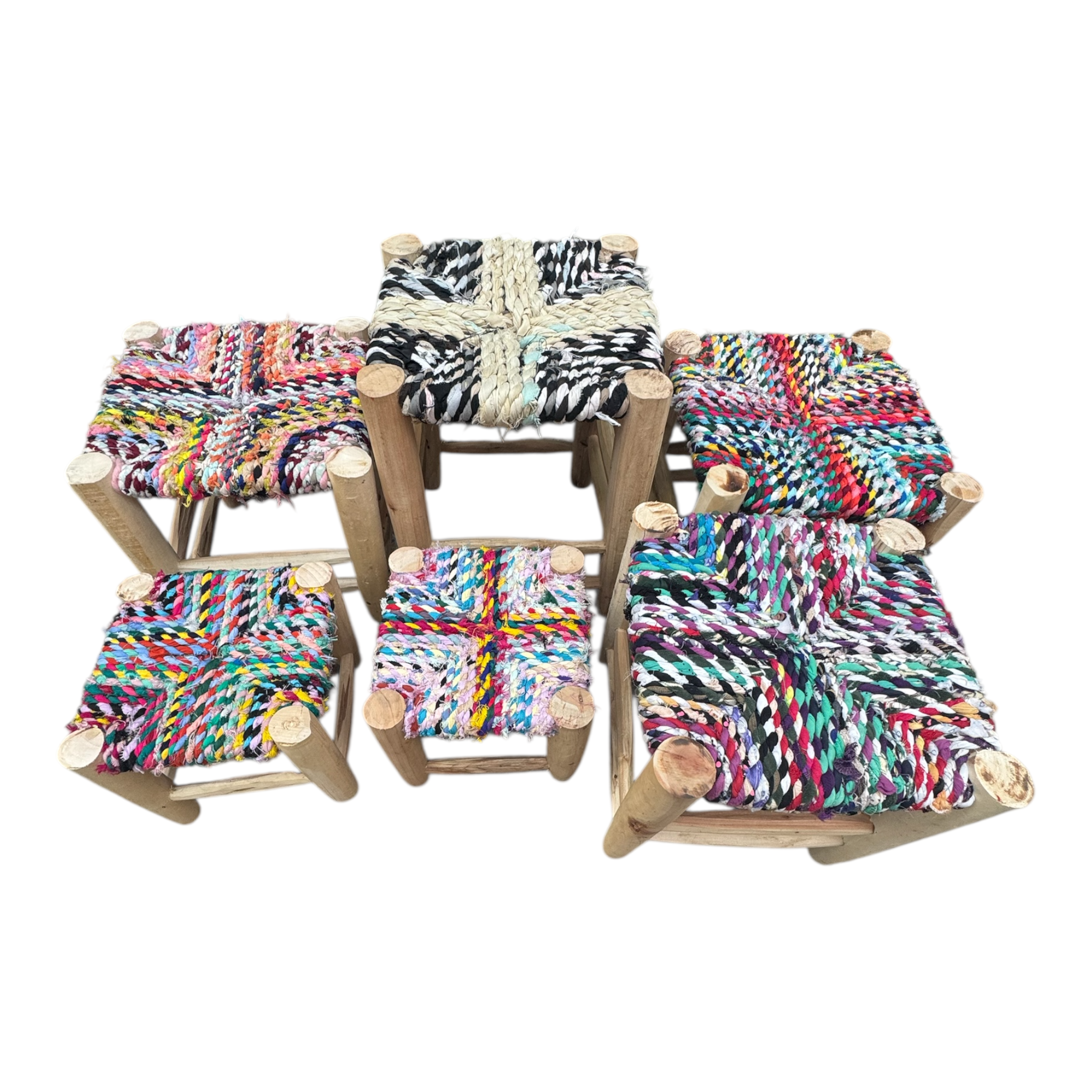 Bunter Boucherouite-Hocker