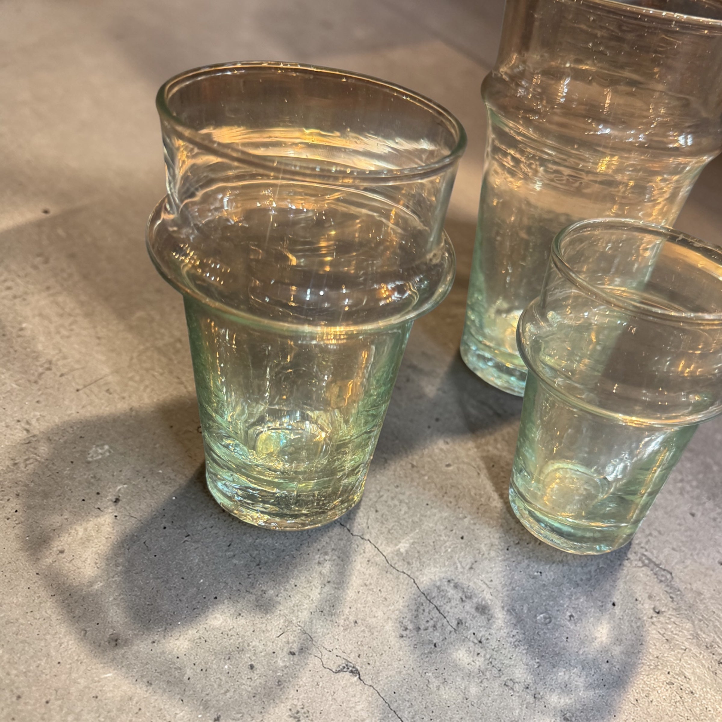 Handcrafted Moroccan Beldi Glasses – Clear Recycled Glass (Small & Medium)