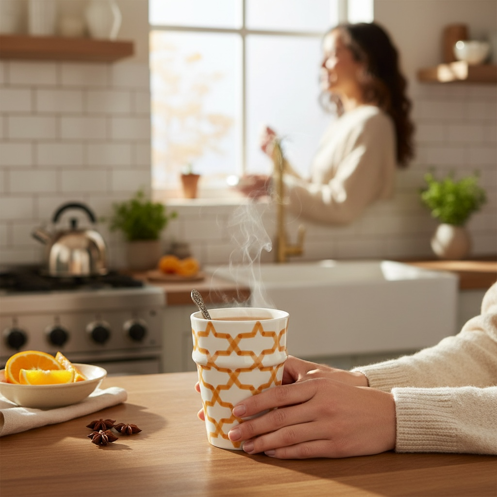 Beldi Ceramic Cup – Moroccan Lattice