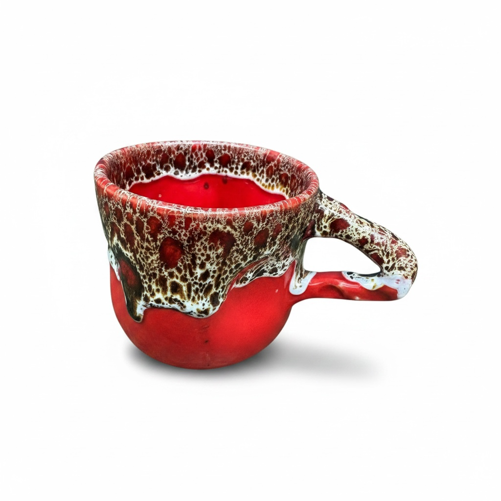 Handmade Moroccan Mug with  Drip Glaze & Dimples