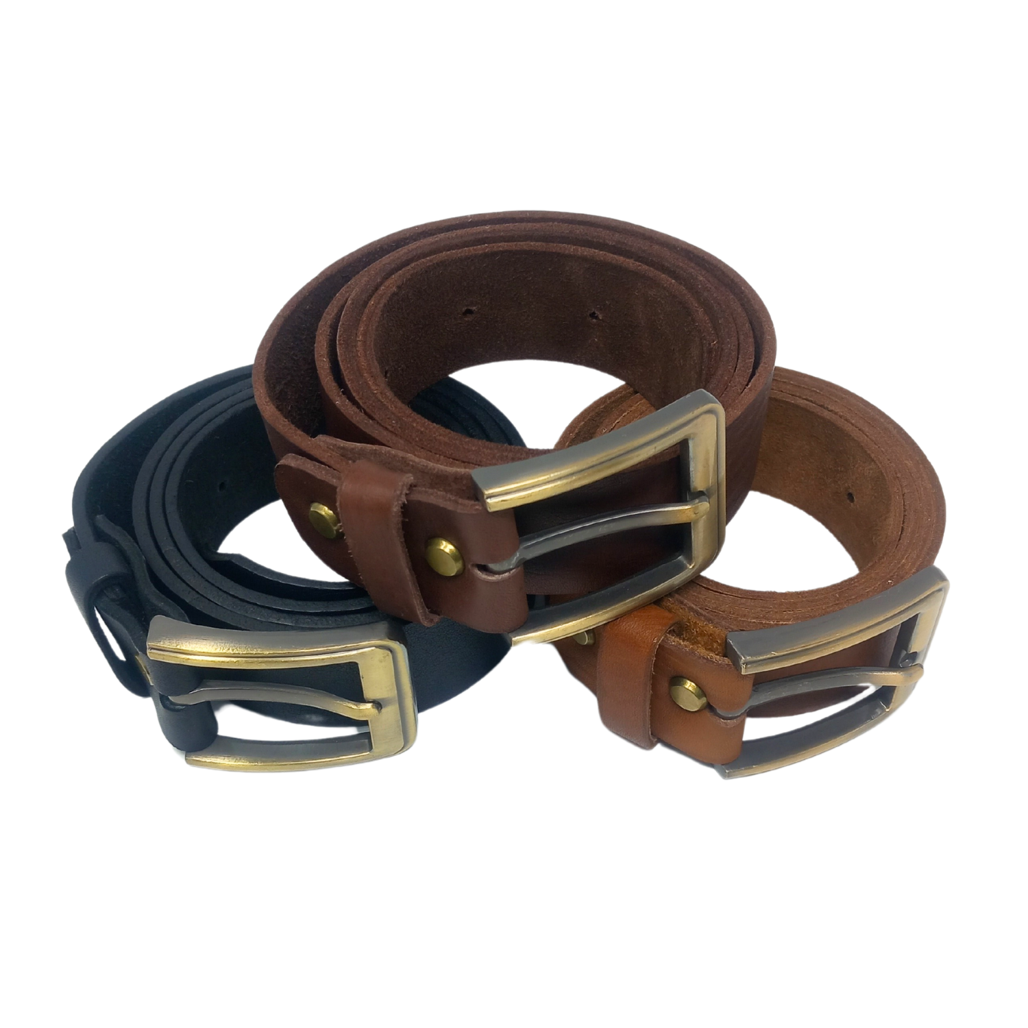 Leather jeans belt