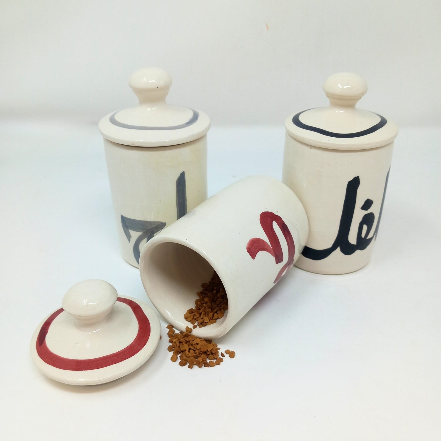 Ceramic Seasoning Spice Pot Set With Lid