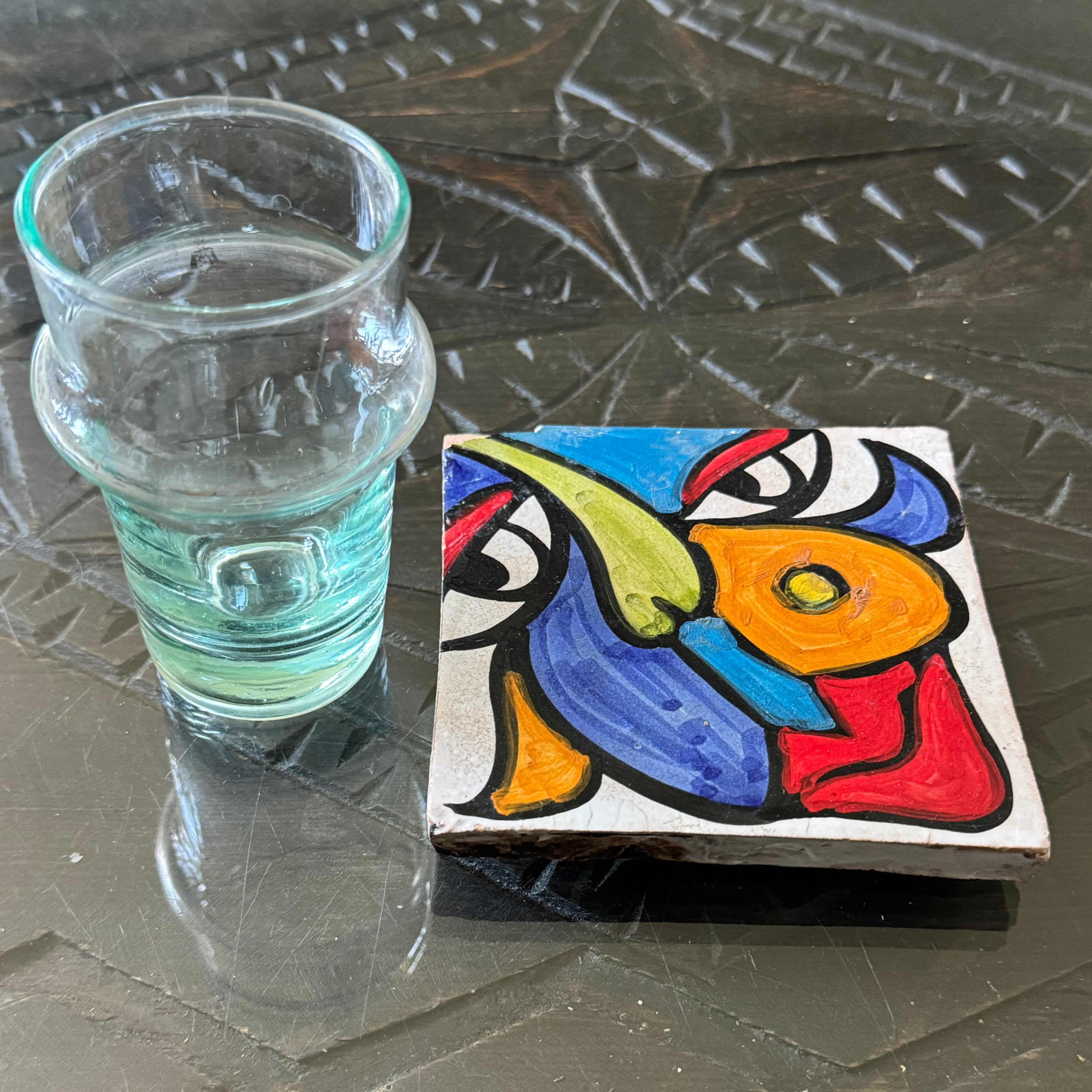 Cubist  ceramic coaster Tile