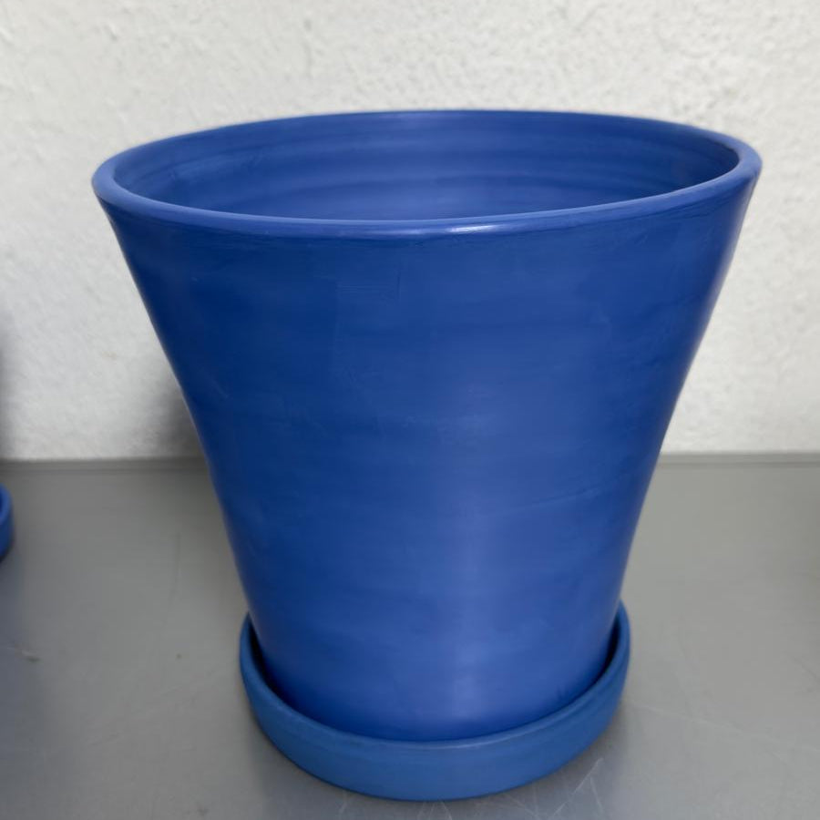 Moroccan Tadelakt Plant Pot with Saucer – Handcrafted Artisan Planter