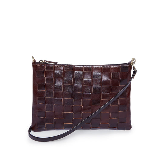 Alex Dark brown Handwoven Leather Clutch/ crossbody handbag - Artisan Stories