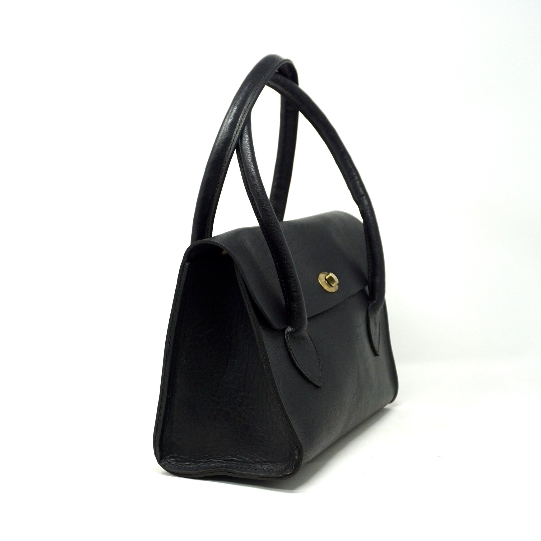 Baguette leather handbag black - Artisan Stories